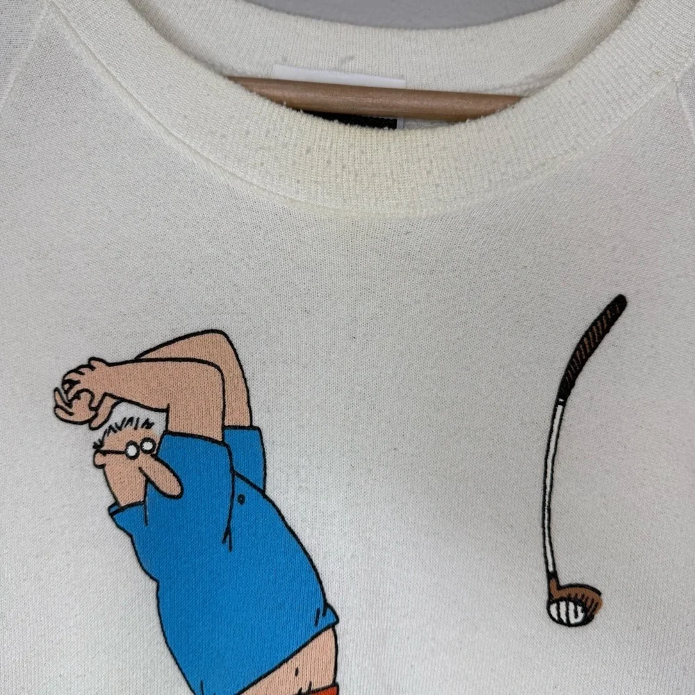 Screen Stars White 'Mr. Golf' Crewneck Sweater
